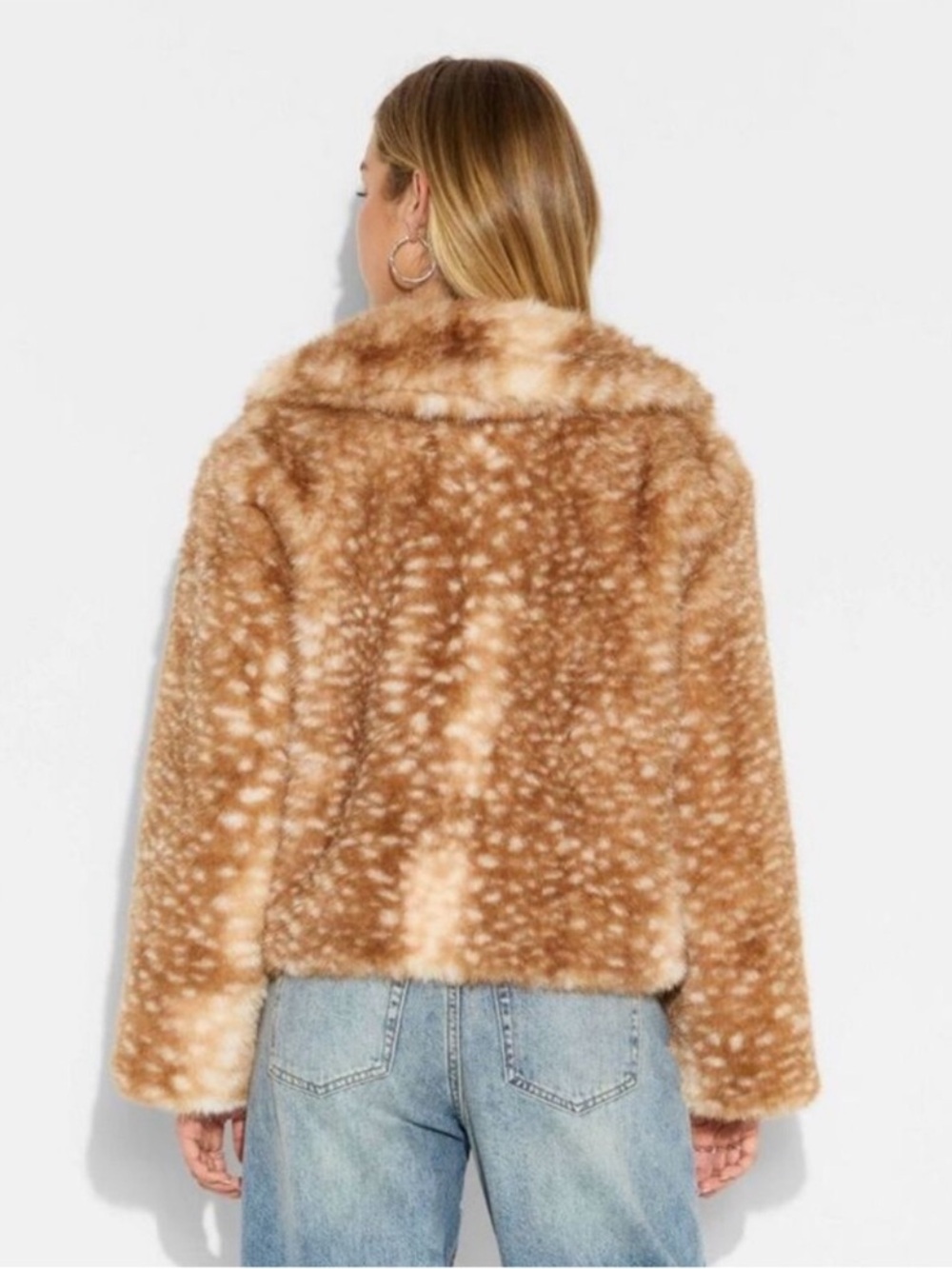 Wild Fable Women’s Faux Fur Jacket - Tan Hide Pattern Size XXL NWOT - Picture 2 of 8